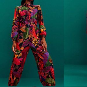 FARM Rio Leopard Mushroom French Terry Jumpsuit